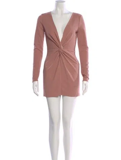 Pre-owned Michael Costello X Revolve V-neck Mini Dress In Pink