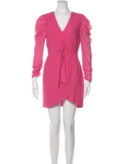 Pre-owned Michael Costello X Revolve V-neck Mini Dress In Pink