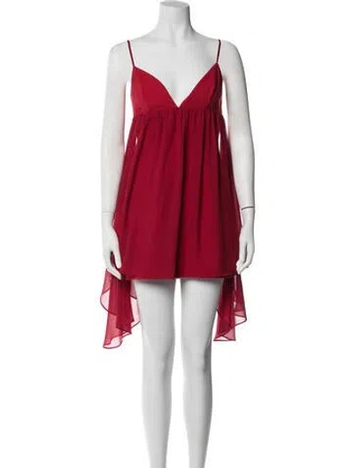 Pre-owned Michael Costello X Revolve V-neck Mini Dress In Pink