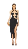 Michael Costello X Revolve X Revovle Chelsie Midi Dress In 黑色