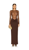 Michael Costello Abendkleid Zaria In Chocolate