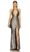 Michael Costello Abendkleid Zephyr In Metallic Gold
