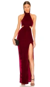 Michael Costello X Revolve Zoey Gown In Burgundy