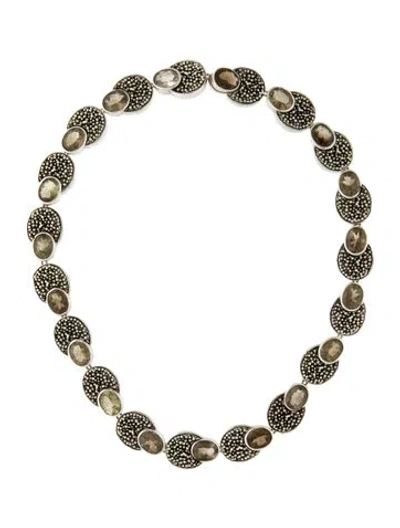 Pre-owned Michael Dawkins 38.57ctw Smoky Quartz Collar Necklace, 15" In Multi