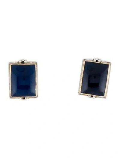 Pre-owned Michael Dawkins Dyed Agte Earclip Earrings In Multi