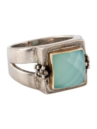 Pre-owned Michael Dawkins Dyed Chalcedony Cocktail Ring In Multi