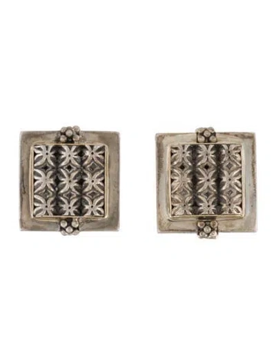 Pre-owned Michael Dawkins Square Earclip Earrings In Multi