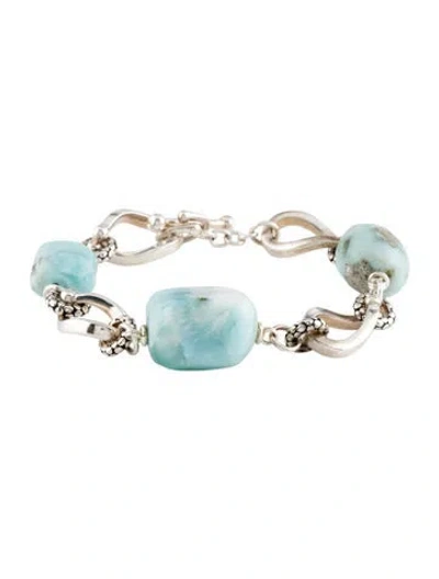 Pre-owned Michael Dawkins Stone Station Bracelet, 6.75" In Multi