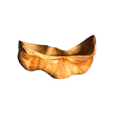 Pre-owned Michael Elkan 1950s Organic Modern Swedish Wooden Freeform Bowl In Brown