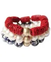 Michael Gabriel Designs Gold-tone 3-pc. Set Mixed Bead Stretch Bracelets In Green