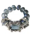 Michael Gabriel Designs The Gilded Marinia Stretch Crystal Bracelet In Blue
