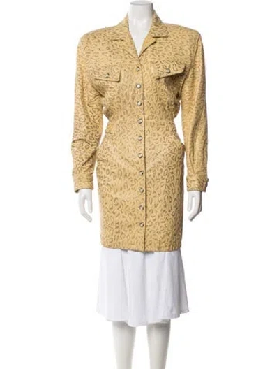 Pre-owned Michael Hoban North Beach Leather Dress In Yellow