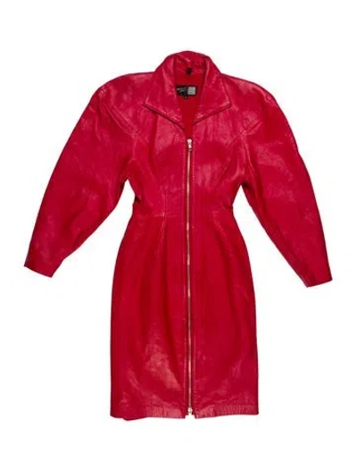 Pre-owned Michael Hoban North Beach Leather Knee-length Dress In Red