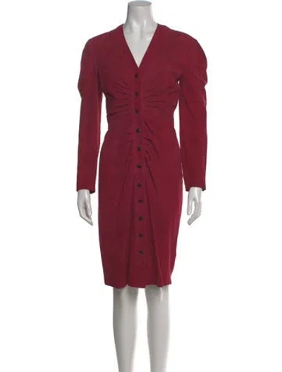 Pre-owned Michael Hoban North Beach Leather Knee-length Dress In Red