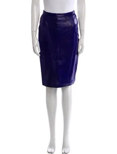Pre-owned Michael Hoban North Beach Leather Knee-length Skirt In Purple