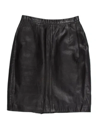 Pre-owned Michael Hoban North Beach Leather Mini Skirt In Black