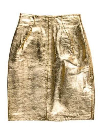 Pre-owned Michael Hoban North Beach Leather Mini Skirt In Multi