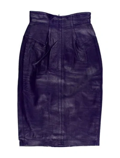 Pre-owned Michael Hoban North Beach Leather Mini Skirt In Purple