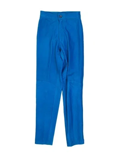 Pre-owned Michael Hoban North Beach Leather Skinny Leg Pants In Blue