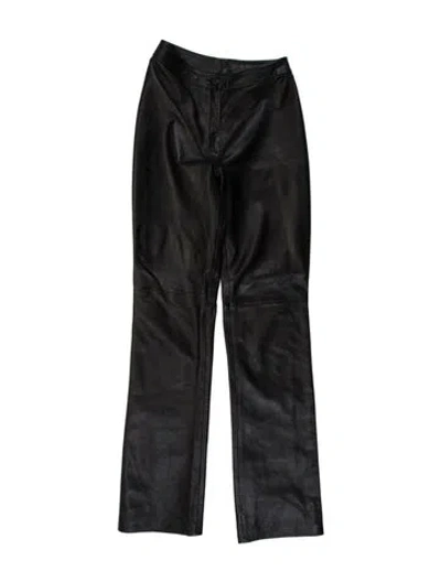 Pre-owned Michael Hoban North Beach Leather Straight Leg Pants In Black