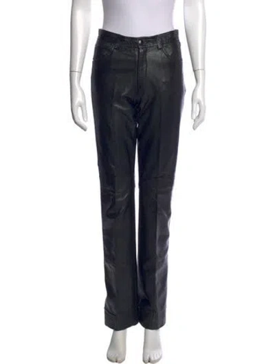 Pre-owned Michael Hoban North Beach Leather Straight Leg Pants In Black