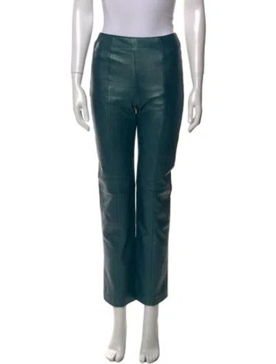 Pre-owned Michael Hoban North Beach Leather Straight Leg Pants In Green