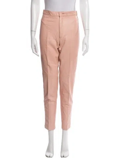 Pre-owned Michael Hoban North Beach Leather Straight Leg Pants In Orange
