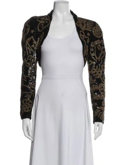 Pre-owned Michael Hoban North Beach Silk Patterned Set In Black