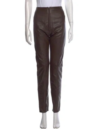 Pre-owned Michael Hoban North Beach Straight Leg Pants In Brown