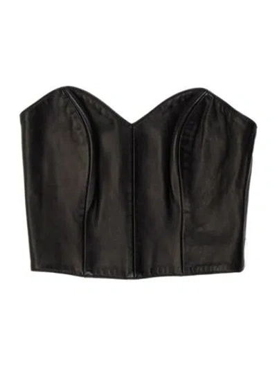 Pre-owned Michael Hoban North Beach Strapless Crop Top In Black