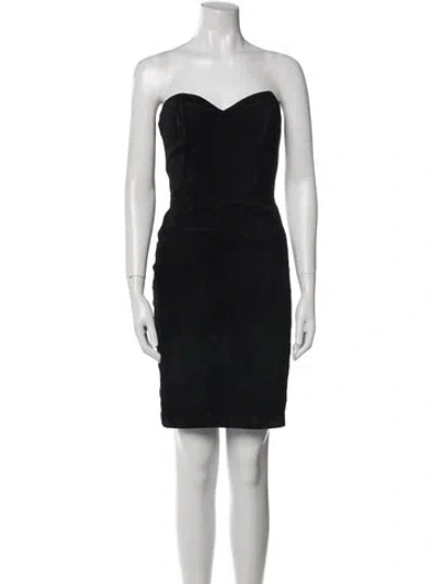 Pre-owned Michael Hoban North Beach Suede Mini Dress In Black