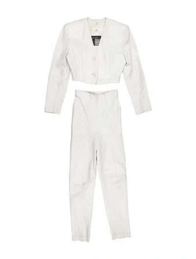 Pre-owned Michael Hoban North Beach Vintage 1980's Pantsuit In White