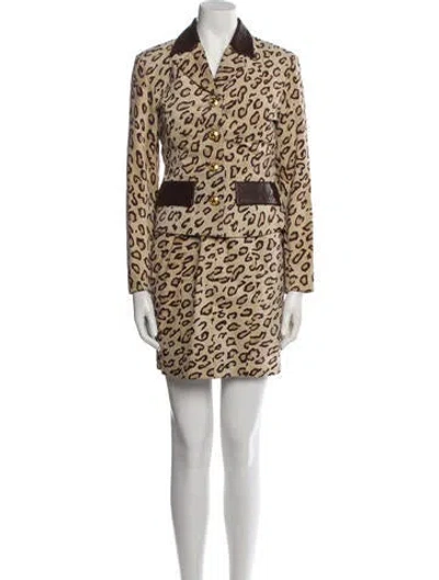 Pre-owned Michael Hoban North Beach Vintage 1990's Dress Set In Brown