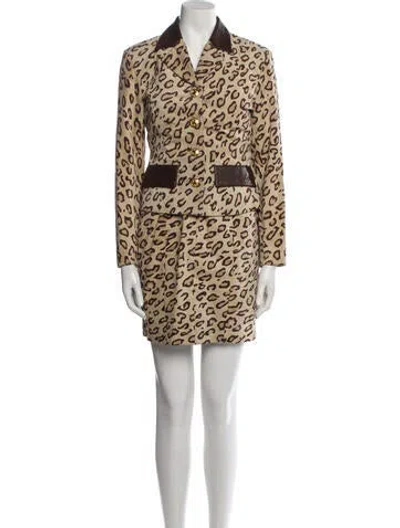 Pre-owned Michael Hoban North Beach Vintage 1990's Dress Set In Brown