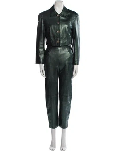 Pre-owned Michael Hoban North Beach Vintage 1990's Pant Set In Green