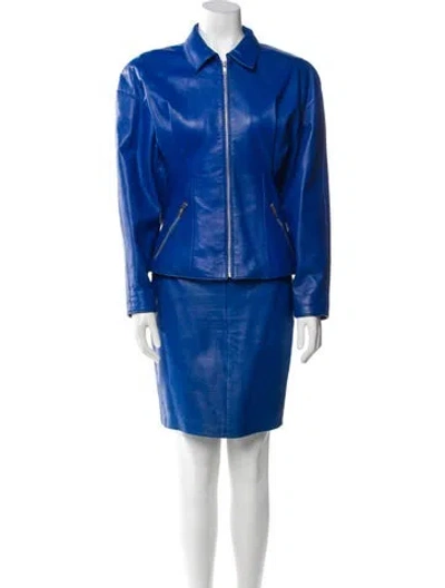 Pre-owned Michael Hoban North Beach Vintage 1990's Skirt Set In Blue