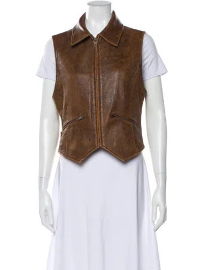 Pre-owned Michael Hoban North Beach Vintage 1990's Vest In Brown