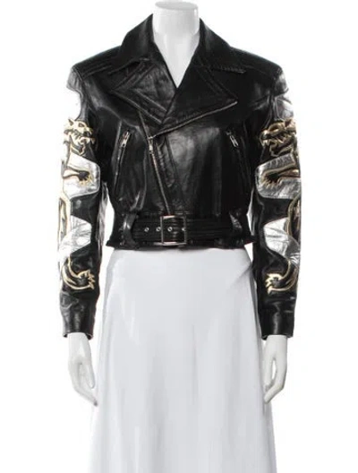 Pre-owned Michael Hoban North Beach Vintage 1991 Biker Jacket In Multi