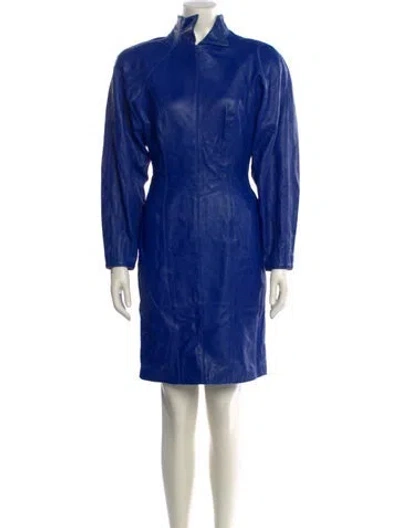 Pre-owned Michael Hoban North Beach Vintage Knee-length Dress In Blue