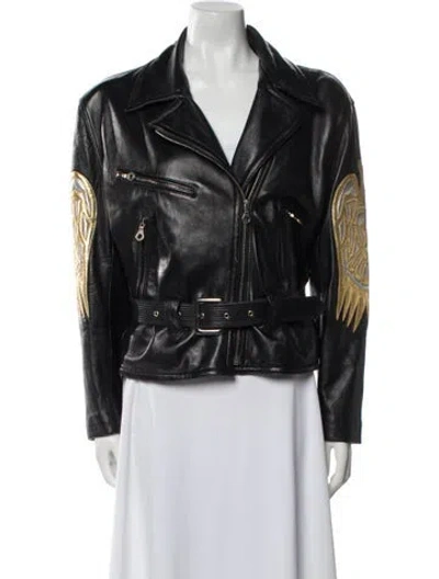 Pre-owned Michael Hoban North Beach Vintage Leather Biker Jacket In Brown