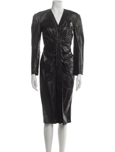 Pre-owned Michael Hoban North Beach Vintage Midi Length Dress In Black