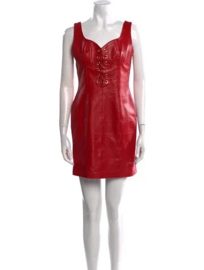 Pre-owned Michael Hoban North Beach Vintage Mini Dress In Red