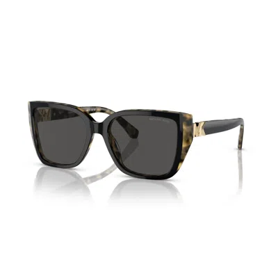 Michael Kors 0mk2199 Oversized Square Frame Tortoiseshell Sunglasses In Black