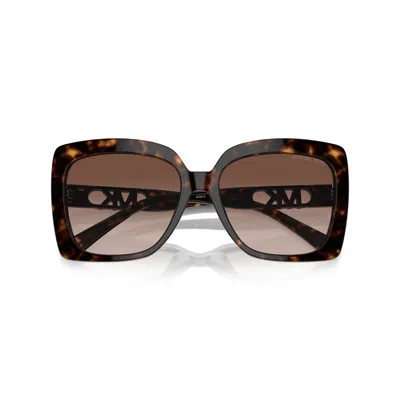 Michael Kors 0mk2213 Oversized Square Frame Sunglasses With Tortoiseshell Pattern In Gray