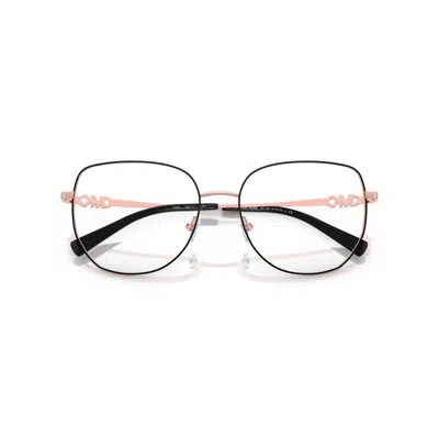 Michael Kors 0mk3062 Oversized Square Eyeglasses With Rose Gold Metal Frame In White