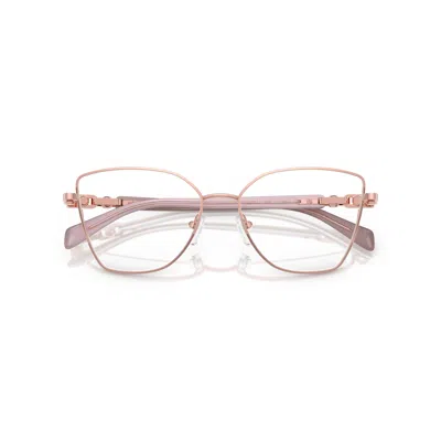 Michael Kors 0mk3090 Oversized Geometric Frame Eyeglasses With Rose Gold Finish In White