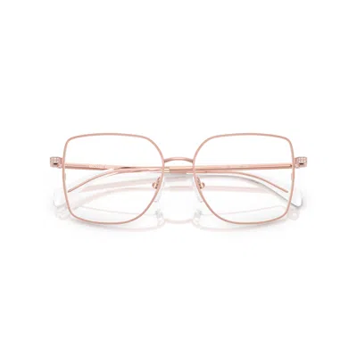 Michael Kors 0mk3091b Delicate Rose Gold Metal Frame Eyeglasses With Adjustable Nose Pads In Metallic