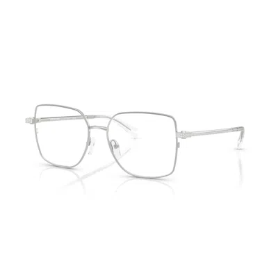 Michael Kors 0mk3091b Square-shaped Silver Metal Eyeglasses With Minimalist Design In Neutral
