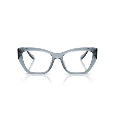 Michael Kors 0mk4149u Oversized Square Frame Sunglasses In Translucent Smoky Blue In White