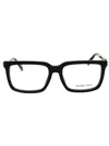 Michael Kors Rectangle-frame Glasses In Black/clear Demo Lens